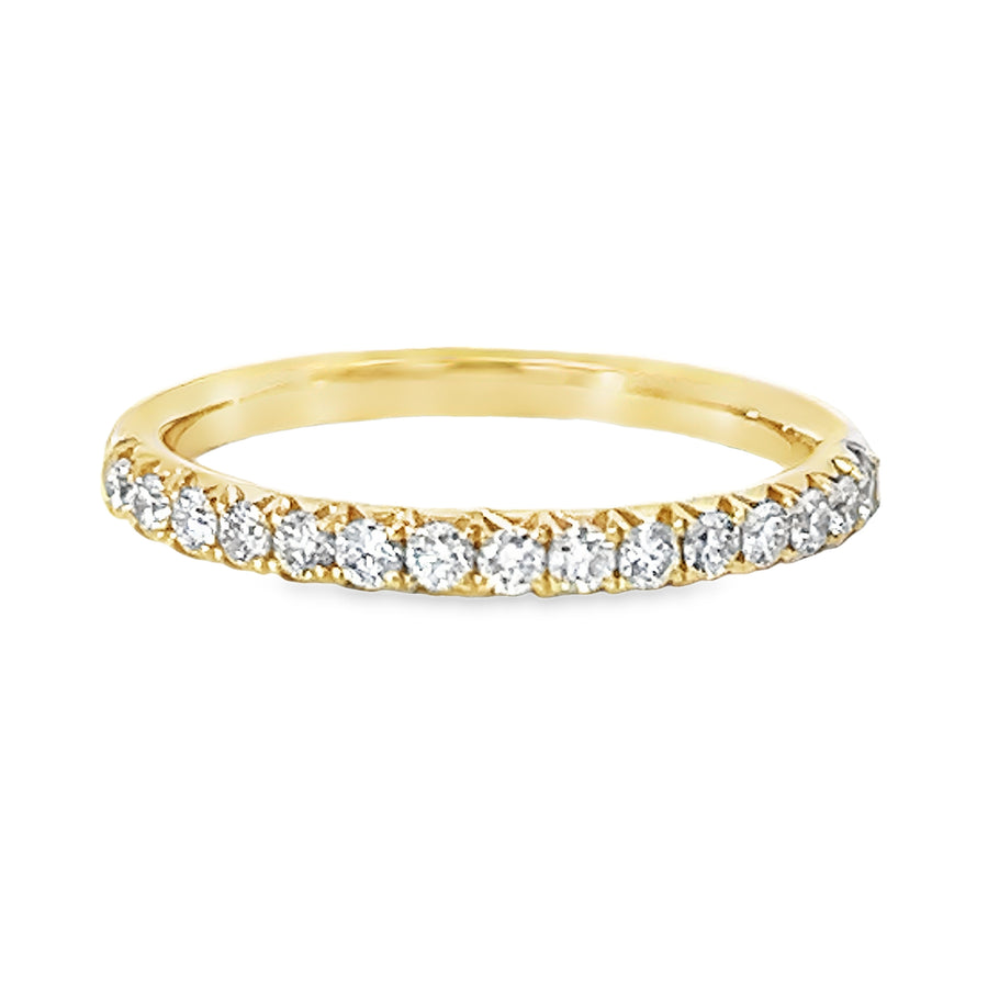 18kt Yellow Gold Diamond French Pave Wedding Ring (0.3ct)