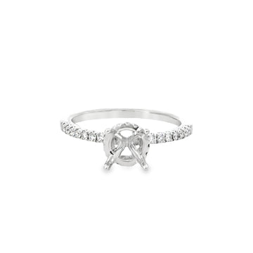 18kt White Gold Hidden Halo Natural Diamonds Semi-Mount Ring (0.26ct)