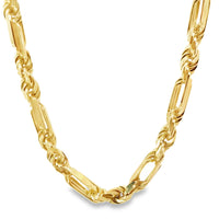 18kt Yellow Gold 7.5mm 28" Figarope Chain