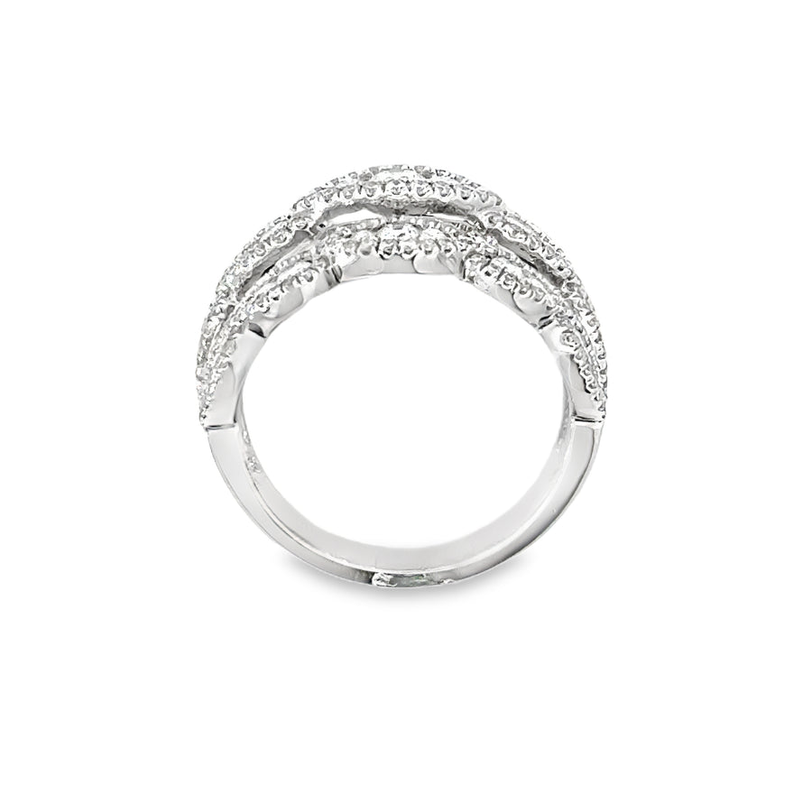 18kt White Gold Natural Diamond Free Form Ring (1.63ct)