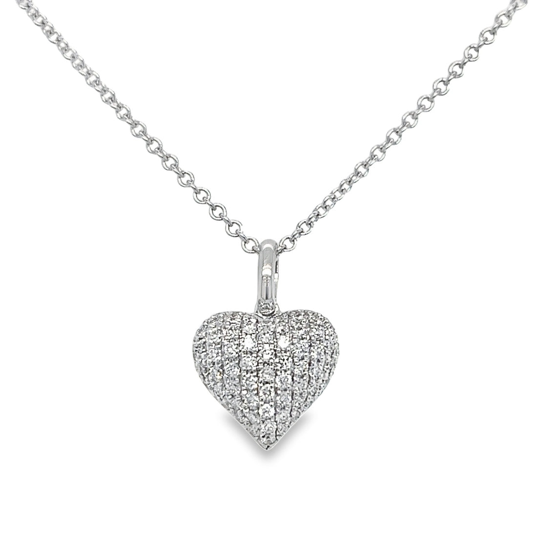 18kt White Gold Natural Diamond Heart Pendant (0.34ct)