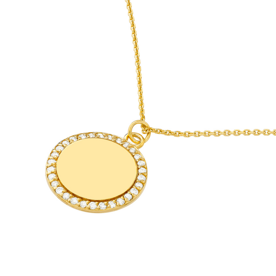 14kt Yellow Gold Round Diamond Circle Pendant (.06ct)