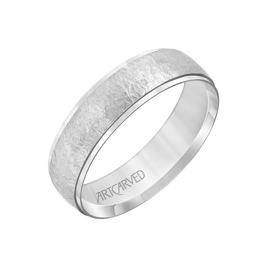 Artcarved 14K White Gold 6mm Comfort Fit Wedding Ring