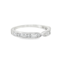 18kt White Gold Natural Baguette Diamond Wedding Ring (.51ct)