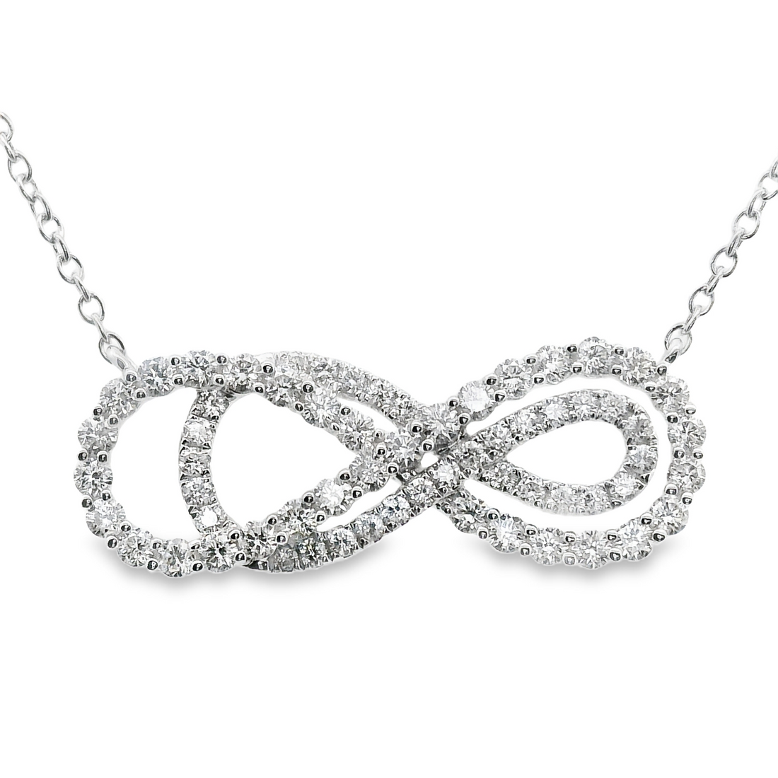 18kt White Gold Natural Diamond Interlocking Pendant (0.75ct)