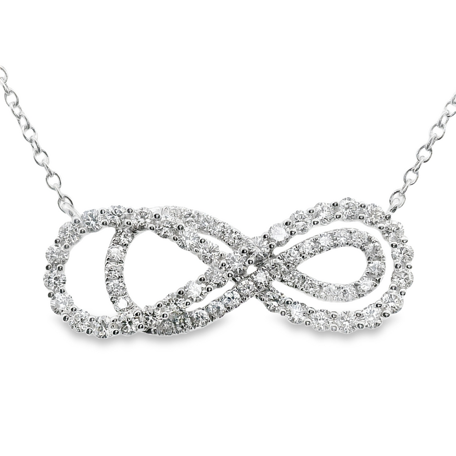 18kt White Gold Natural Diamond Interlocking Pendant (0.75ct)