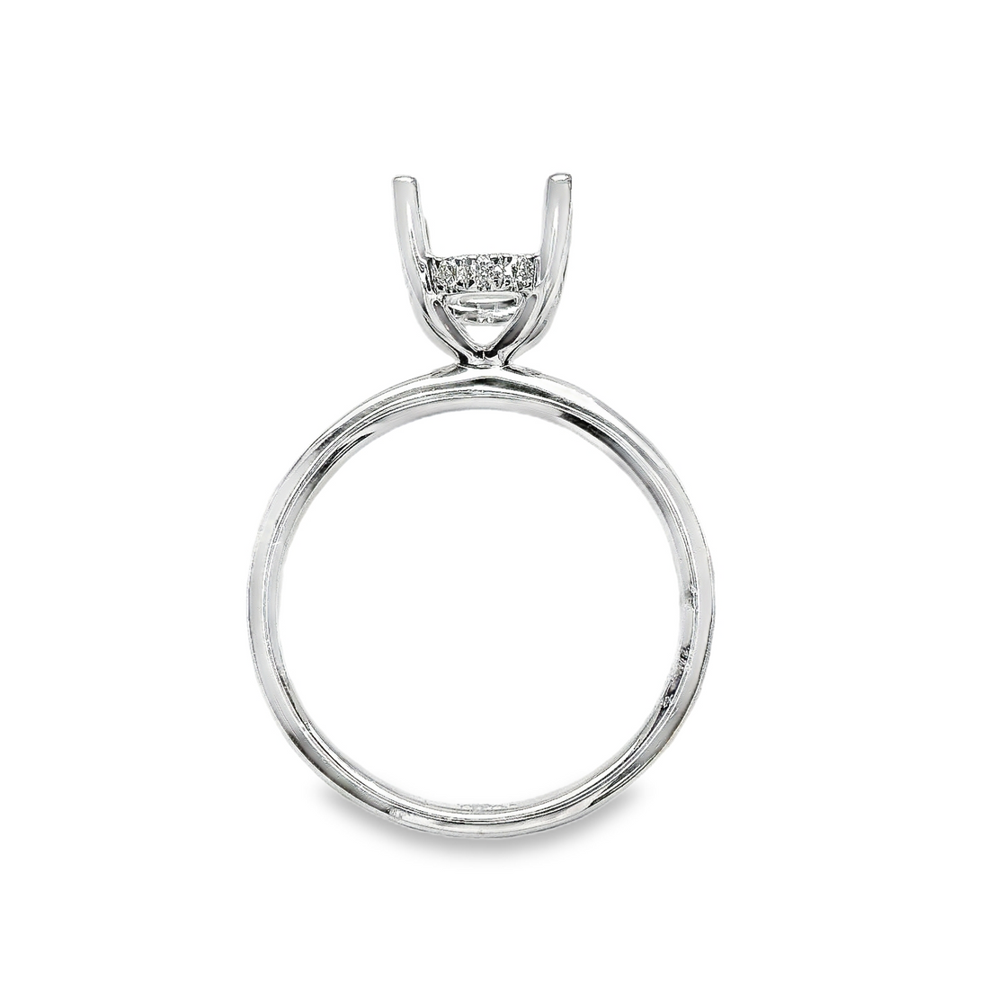 18kt White Gold Natural Round Diamond Semi-Mount Ring (.12ct)