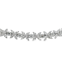 14kt White Gold 7" Lab-Grown Marquise and Round Brilliant Diamond Tennis Bracelet (6.2ct)