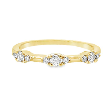 18kt Yellow Gold Diamond Geometric Wedding Ring (0.24ct)