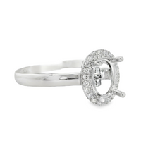 18kt White Gold Full-Cut Diamond Hidden Halo Semi-Mount Ring (.13ct)