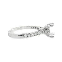 18kt White Gold Hidden Halo Natural Diamonds Semi-Mount Ring (0.29ct)