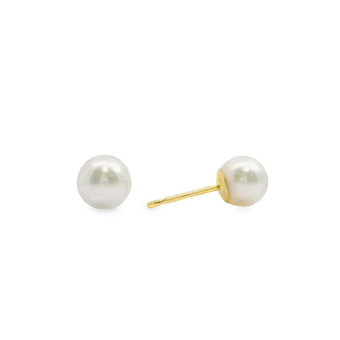 14kt Yellow Gold Japanese Akoya Cultured Pearl Earrings (6-6.5mm)