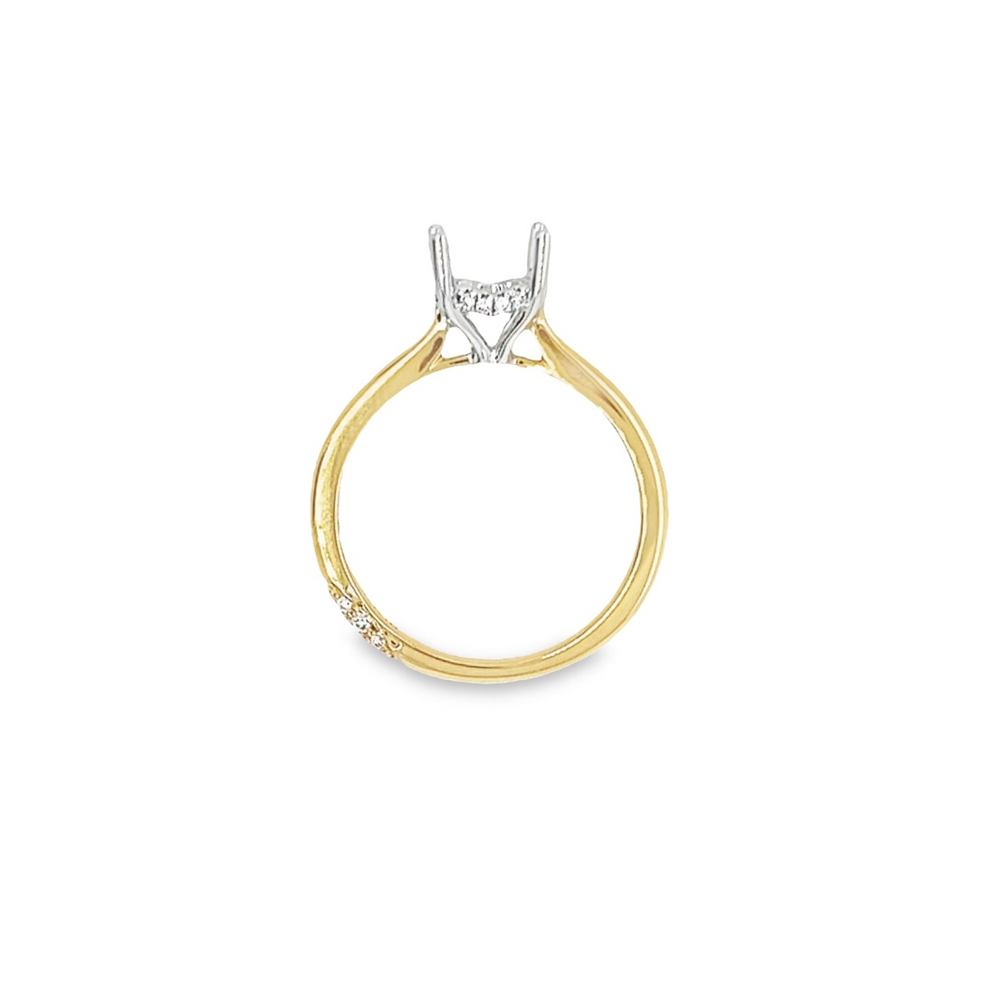 18K Yellow Gold Diamond Semi-Mount Ring (.13ct)