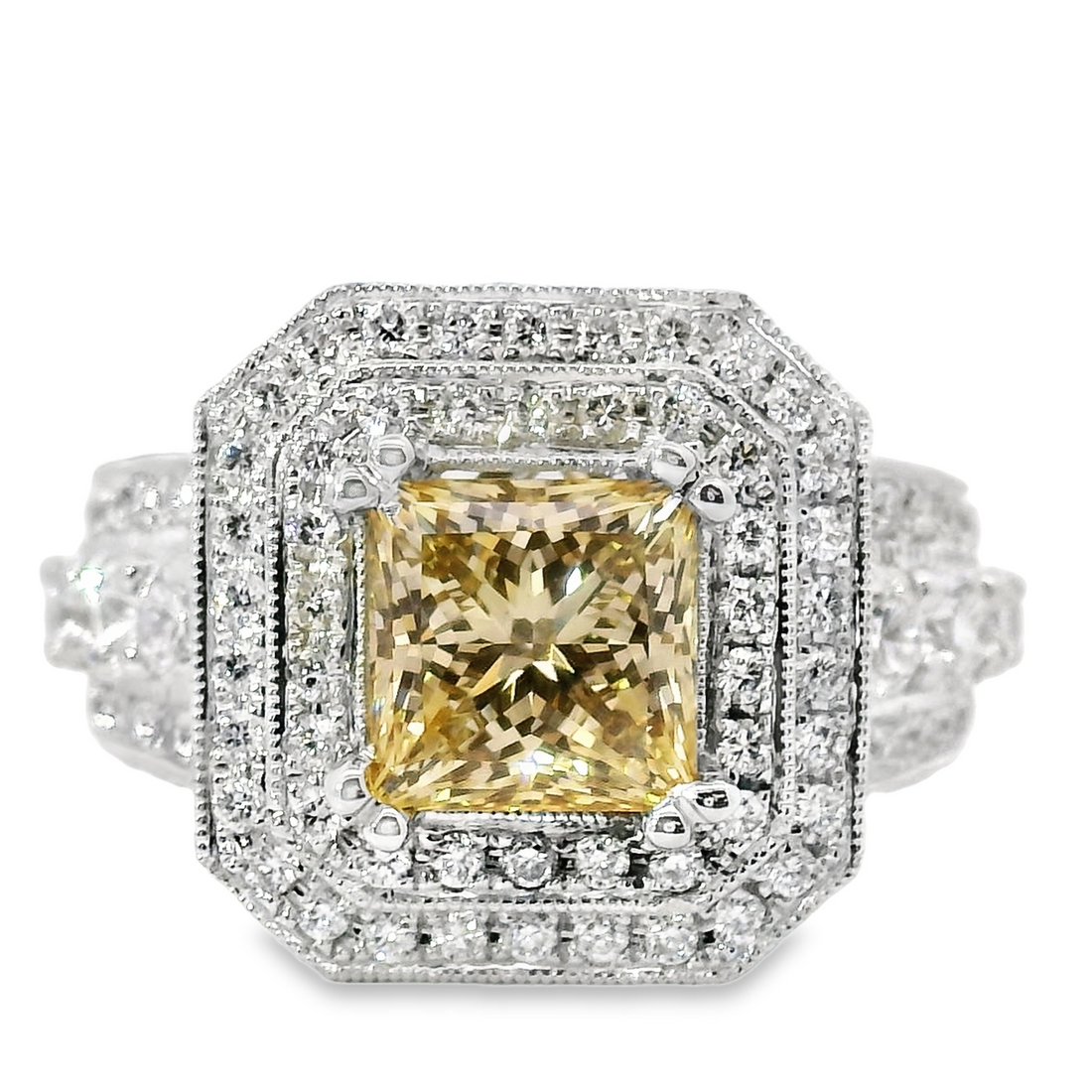 18kt White Gold Lab-Grown Princess Diamond Engagement Ring (4.41ct)