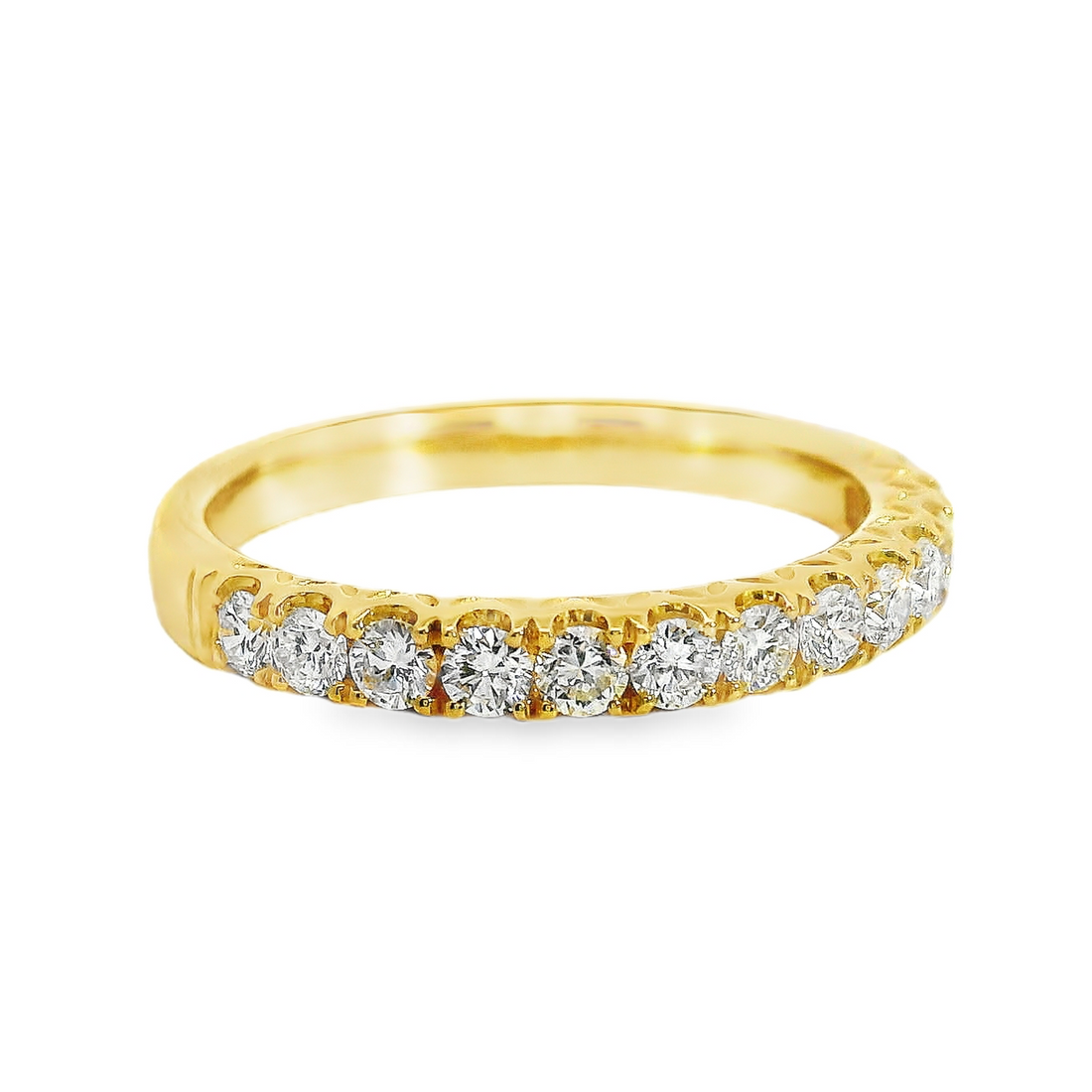 18kt Yellow Gold Natural Round Diamond Wedding Ring (.54ct)