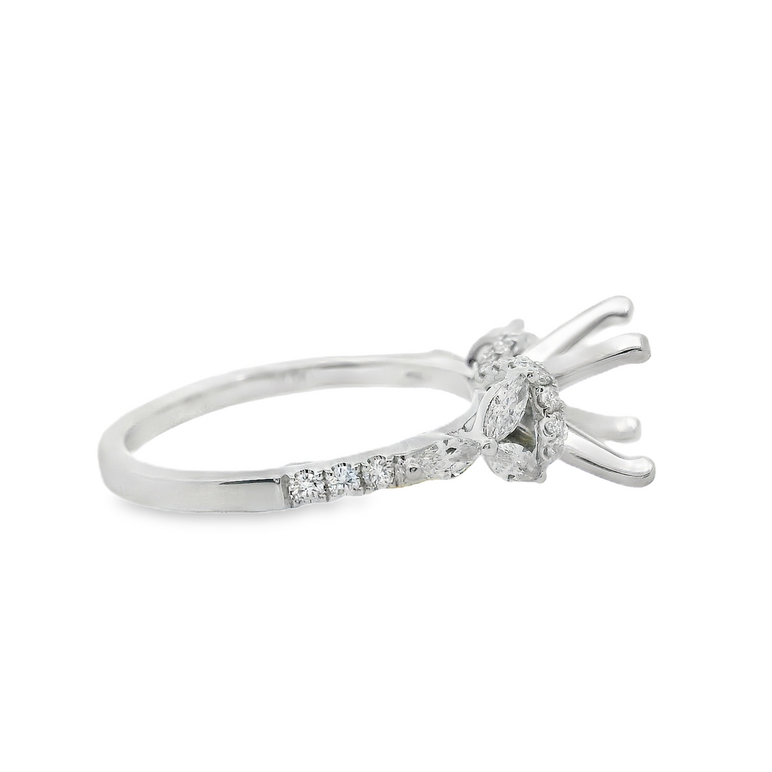 Platinum Natural Diamond Semi-Mount Ring (.47ct)
