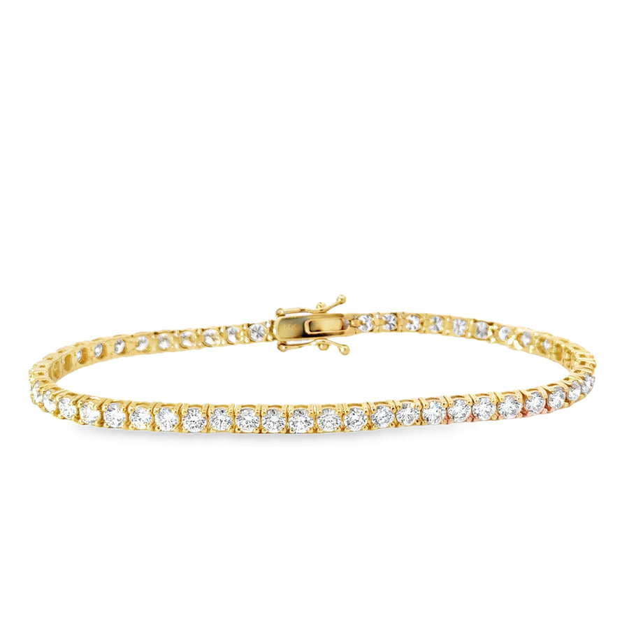 14K Yellow Gold 7" Lab-Grown Diamond Tennis Bracelet (5.24ct)