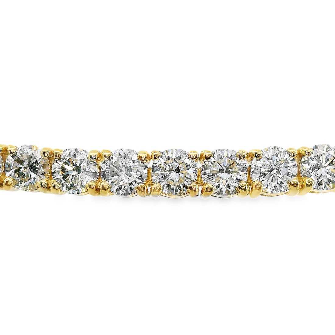 14kt Yellow Gold 7" Lab-Grown Round Diamond Tennis Bracelet (6.54ct)