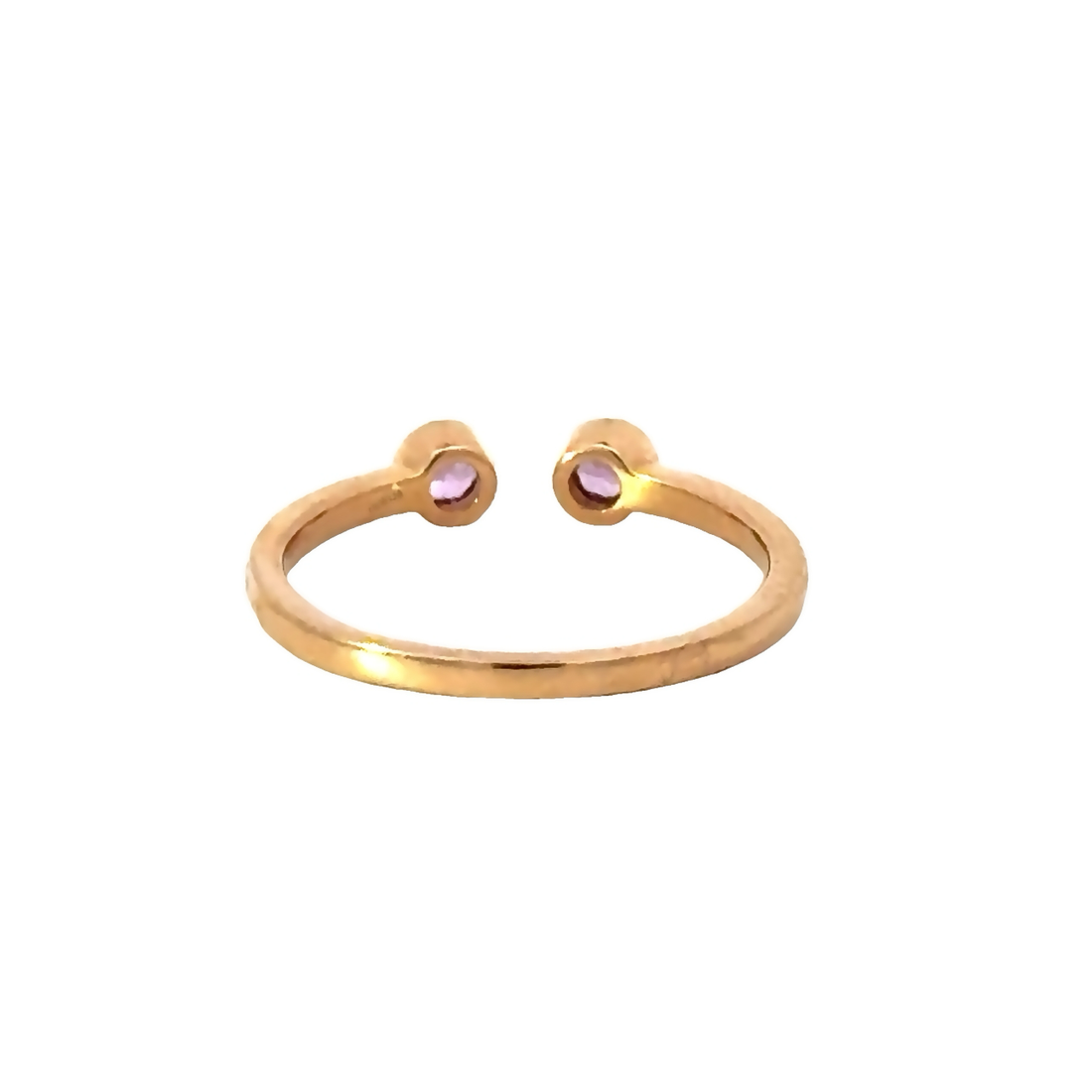 18kt Rosé Gold Round Natural Sapphires and Ring (0.26ct)