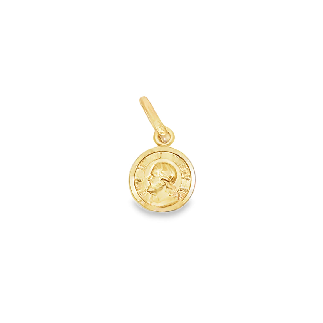18kt Yellow Gold Italian Made Christ Head Charm (1.02g)