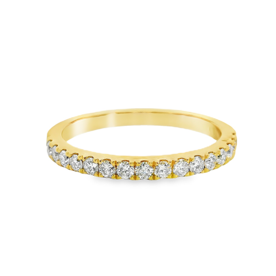 18kt White Gold Natural Round Diamond Prong Set Wedding Ring (0.36ct)