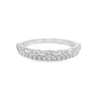 18kt White Gold Natural Round Diamond Wedding Ring (.56ct)