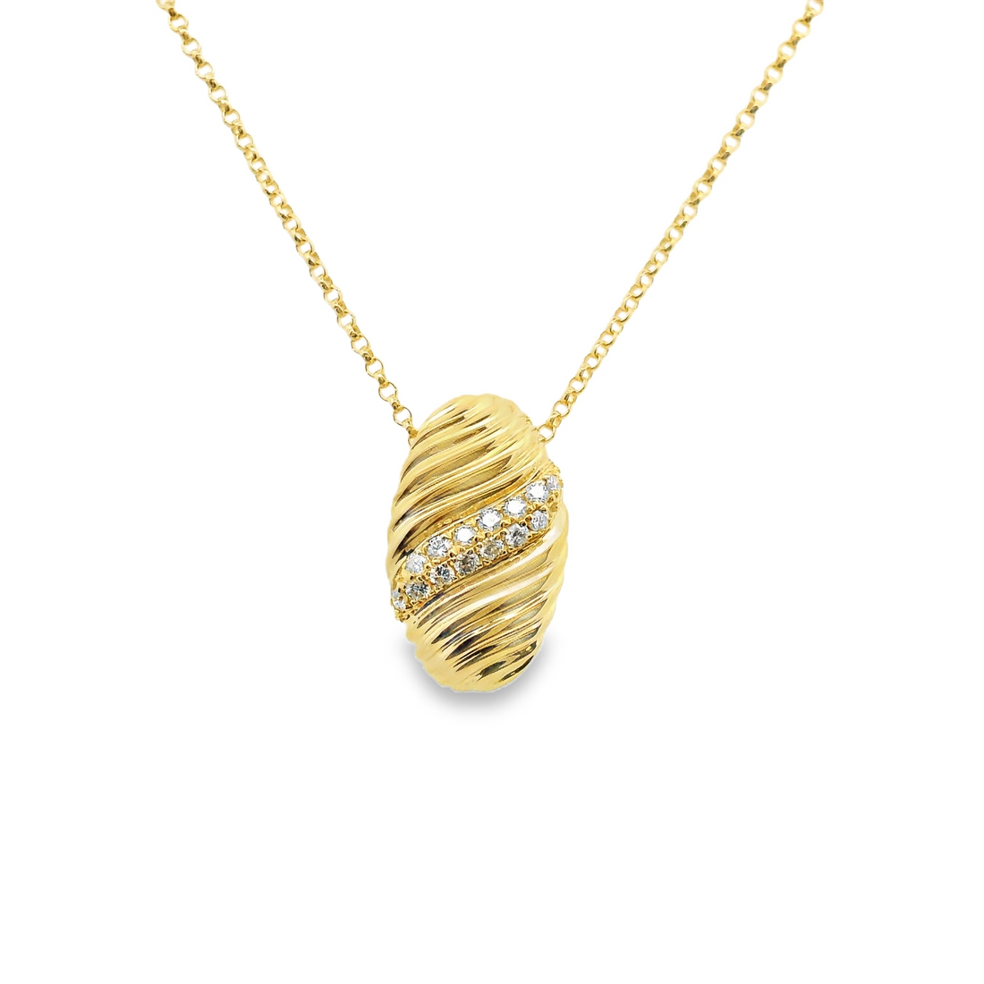 18kt Yellow Gold Natural Round Diamond Pendant (.10ct)