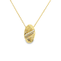 18kt Yellow Gold Natural Round Diamond Pendant (.10ct)