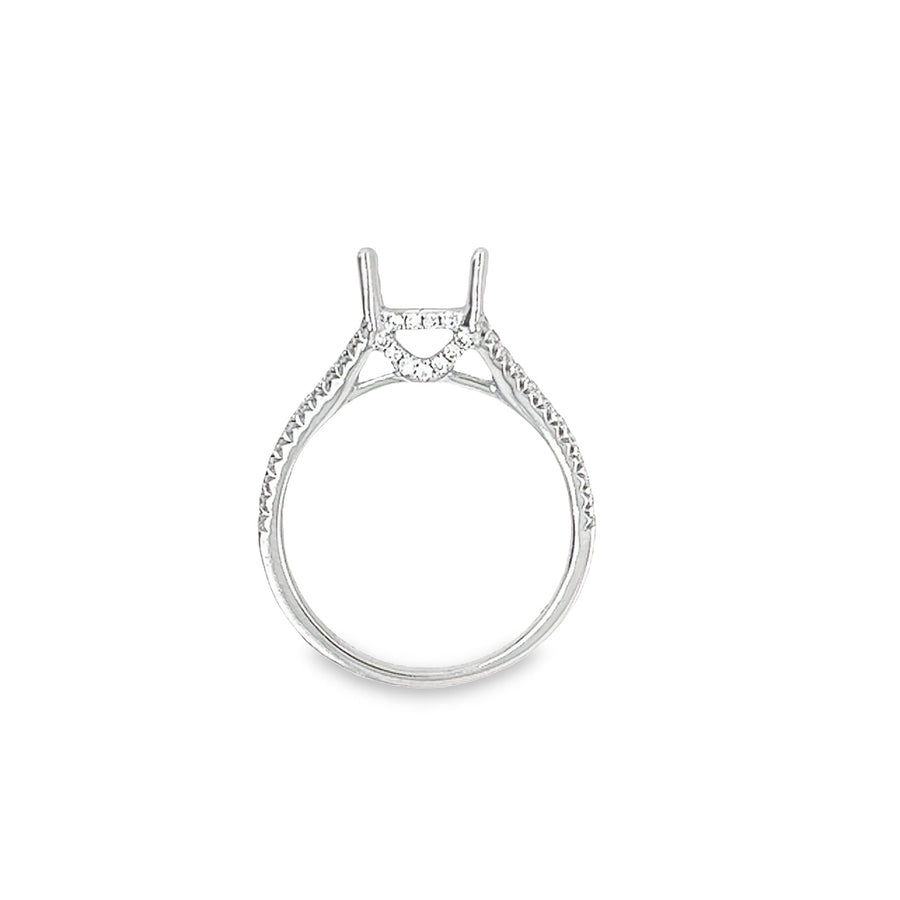 18K White Gold Round Diamond Semi-Mount Ring (.41ct)