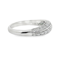 18kt White Gold Natural Round Diamond Wedding Ring (.79ct)
