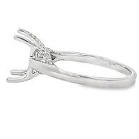 18kt White Gold Hidden Halo Natural Diamonds Semi-Mount Ring (0.19ct)