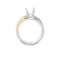 18kt Tu-Tone Gold Twist Natural Diamonds Semi-Mount Ring (0.28ct)