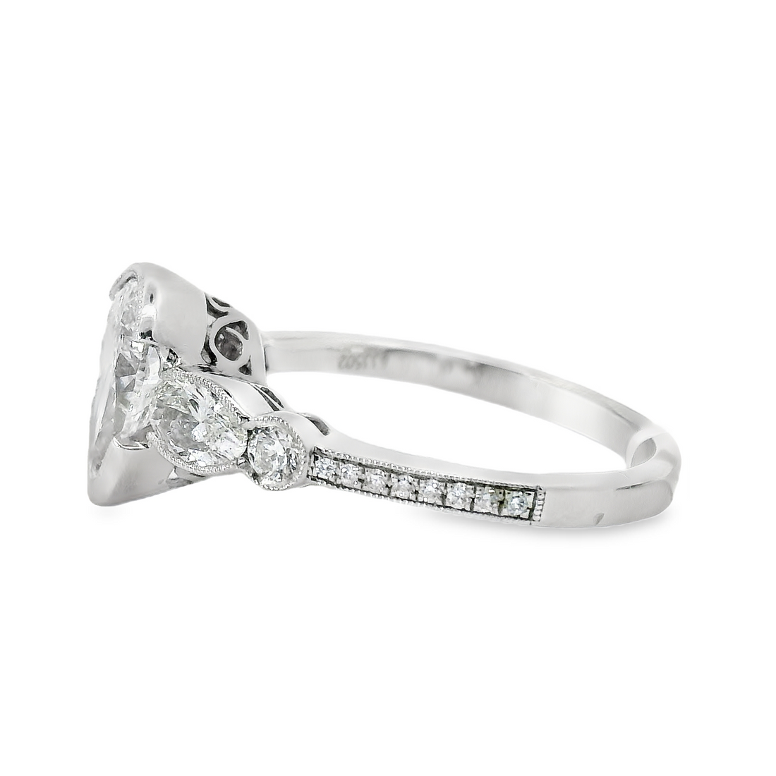 18kt White Gold Natural Pear Diamond Engagement Ring (1.62ct)