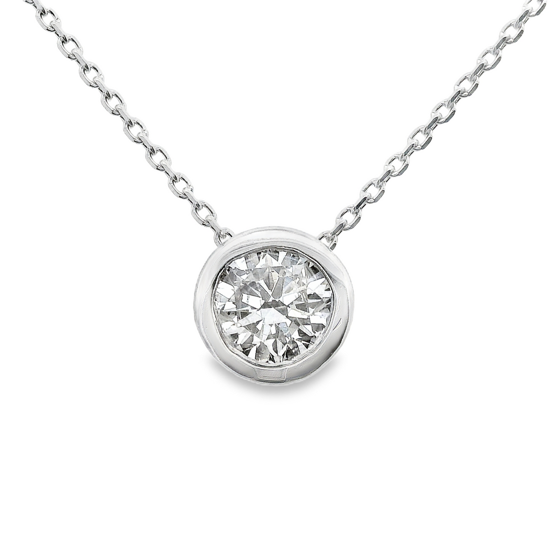 18kt White Gold Natural Diamond Solitaire Pendant (0.52ct)