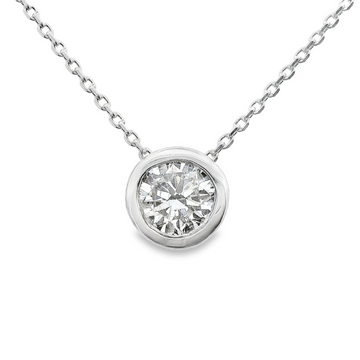 18kt White Gold Natural Diamond Solitaire Pendant (0.52ct)