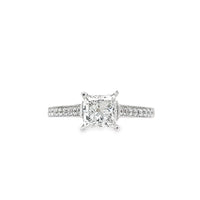 18K White Gold Natural Princess Cut Diamond Engagement Ring (1.73ct)