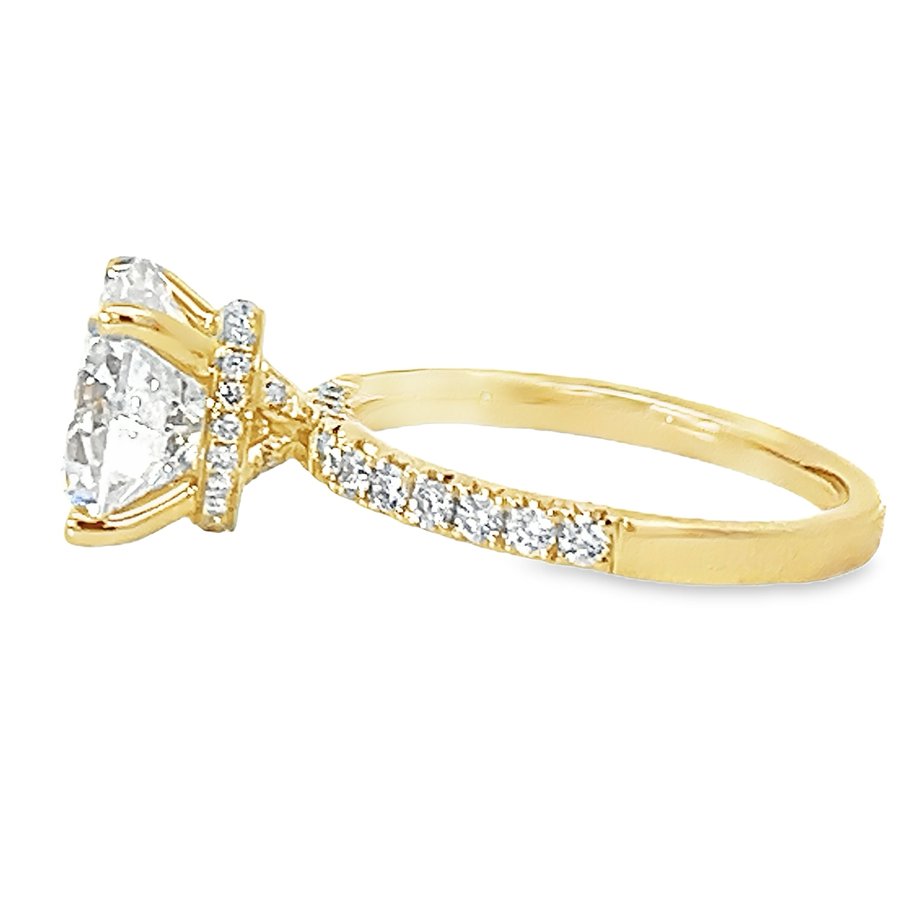 18kt Yellow Gold Lab-Grown Round Diamond Engagement Ring (4.45ct)