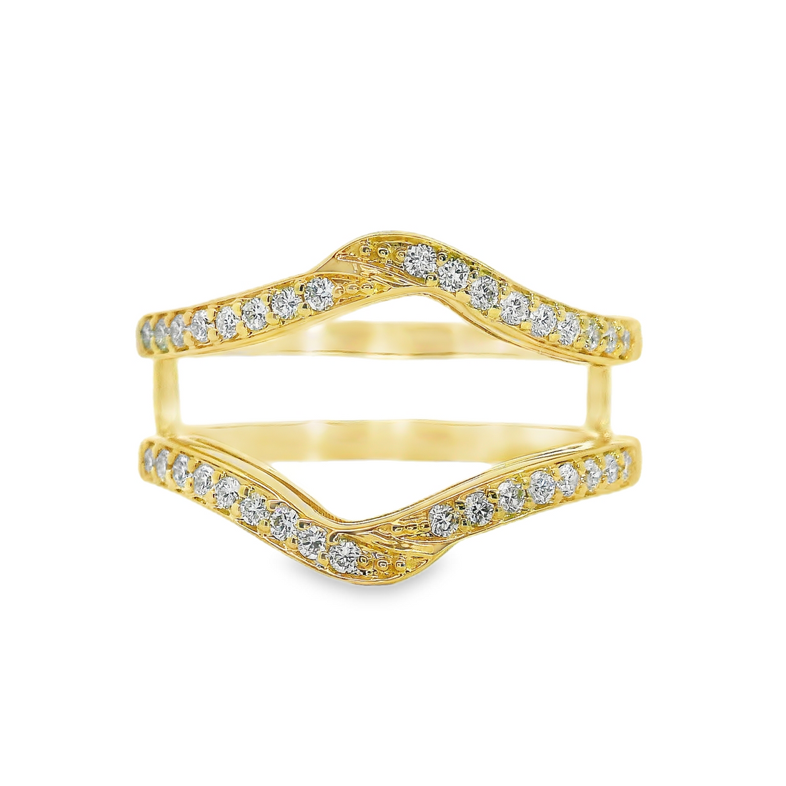 14kt Yellow Gold Lab-Grown Round Diamond Ring Guard (.26ct)