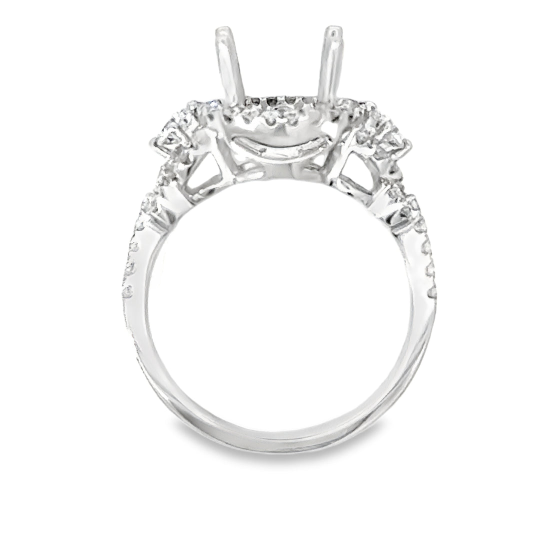 18kt White Gold Halo Natural Diamonds Semi-Mount Ring (0.64ct)