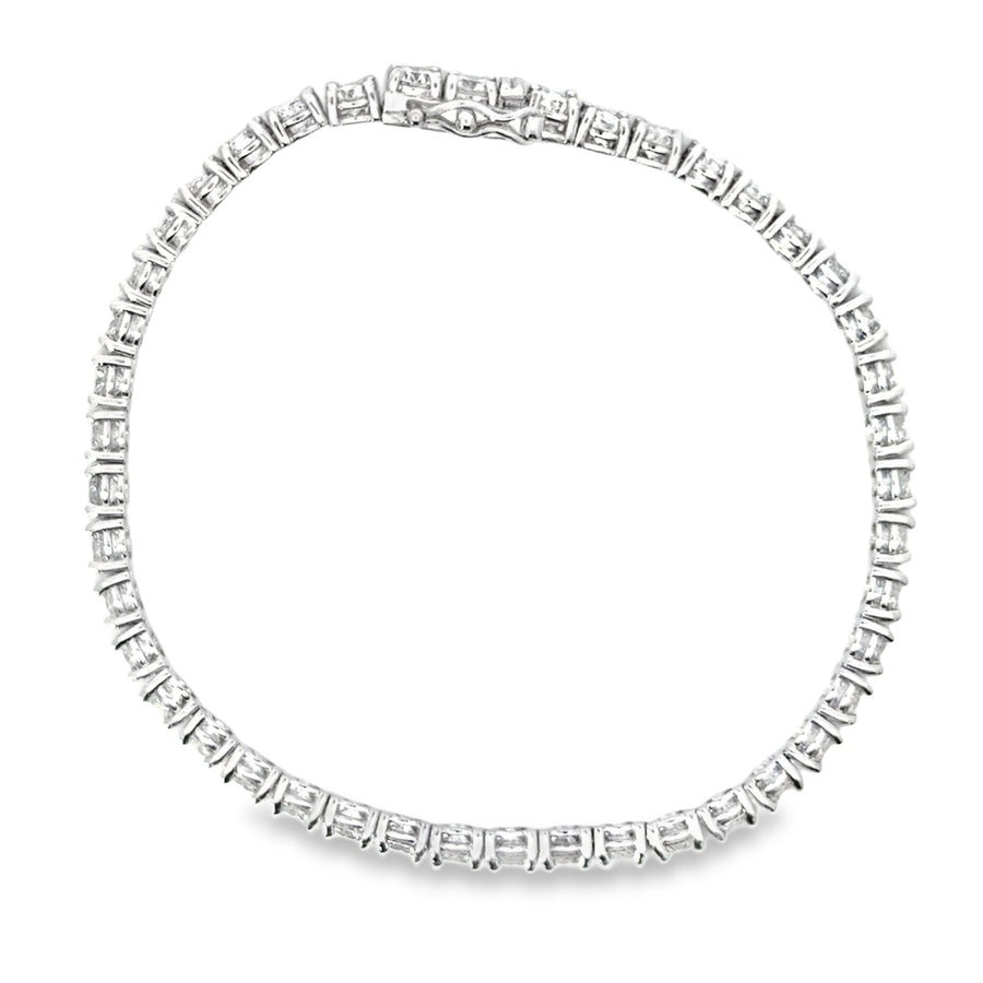 14kt White Gold Lab-Grown Round Brilliant Diamond Tennis Bracelet (9.00ct)