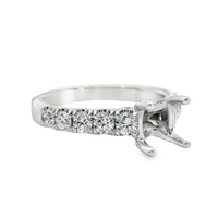 18kt White Gold Natural Full-Cut Diamond Semi-Mount Ring (.76ct)