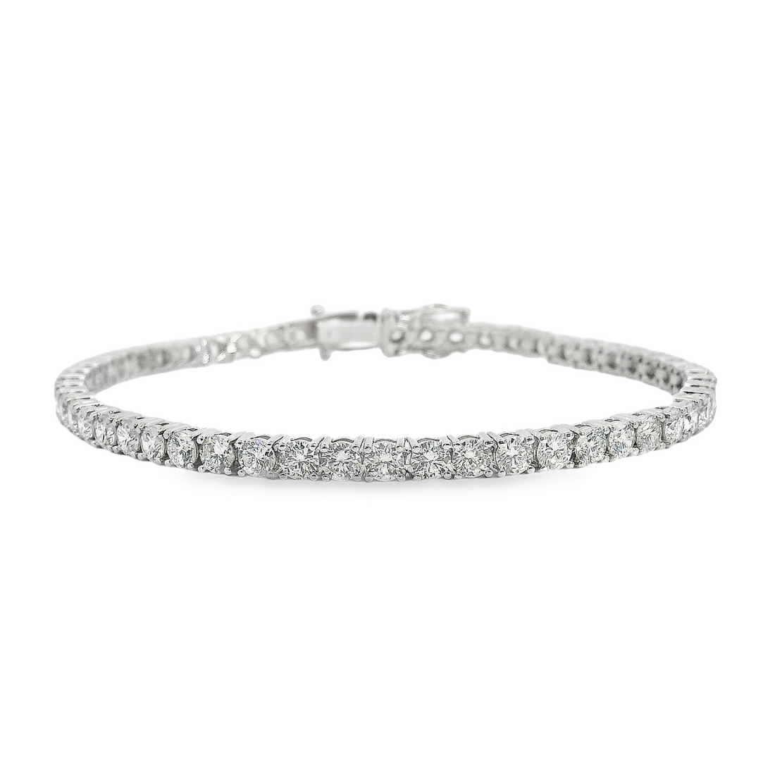 14kt White Gold 7" Lab-Grown Round Diamond Tennis Bracelet (6.53ct)