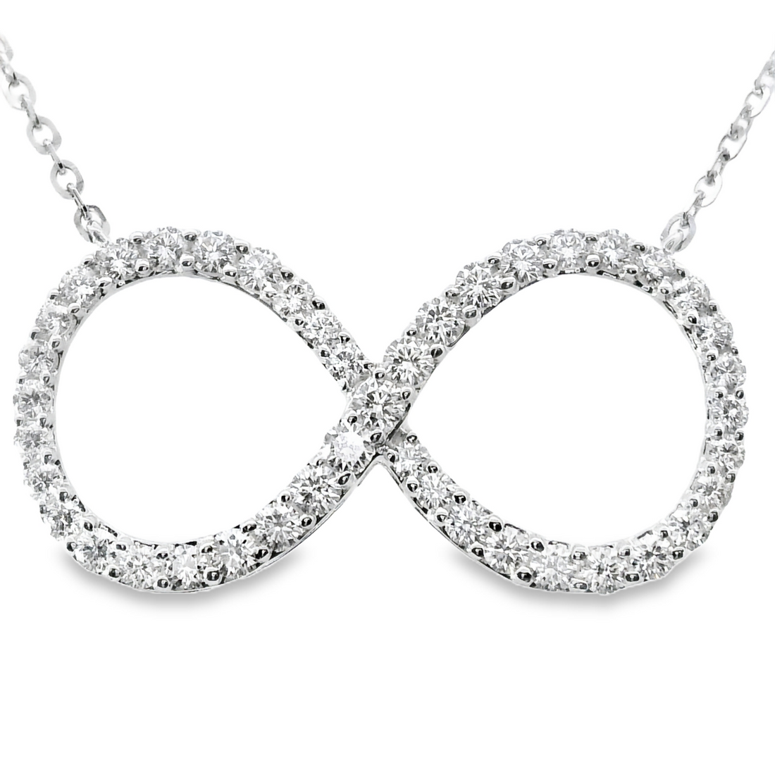 18kt White Gold Natural Diamond Infinity Pendant (0.99ct)