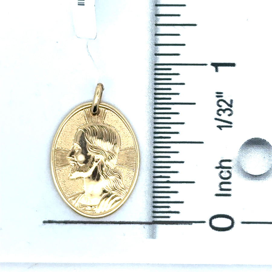 18kt Yellow Gold Italian Made Christ Head Charm (2.17g)