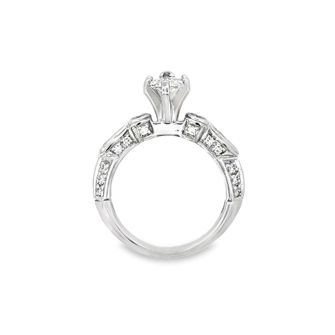 18kt White Gold Natural Pear Diamond Engagement Ring (0.9ct)