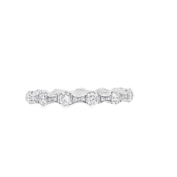 18K Ladies White Gold Diamond Wedding Band (.89ct)