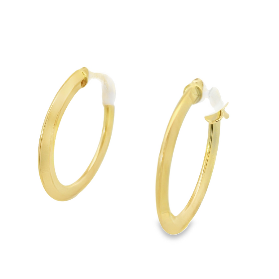 18kt Yellow Gold Italian Made Medium Hoop Earrings (1.00g)