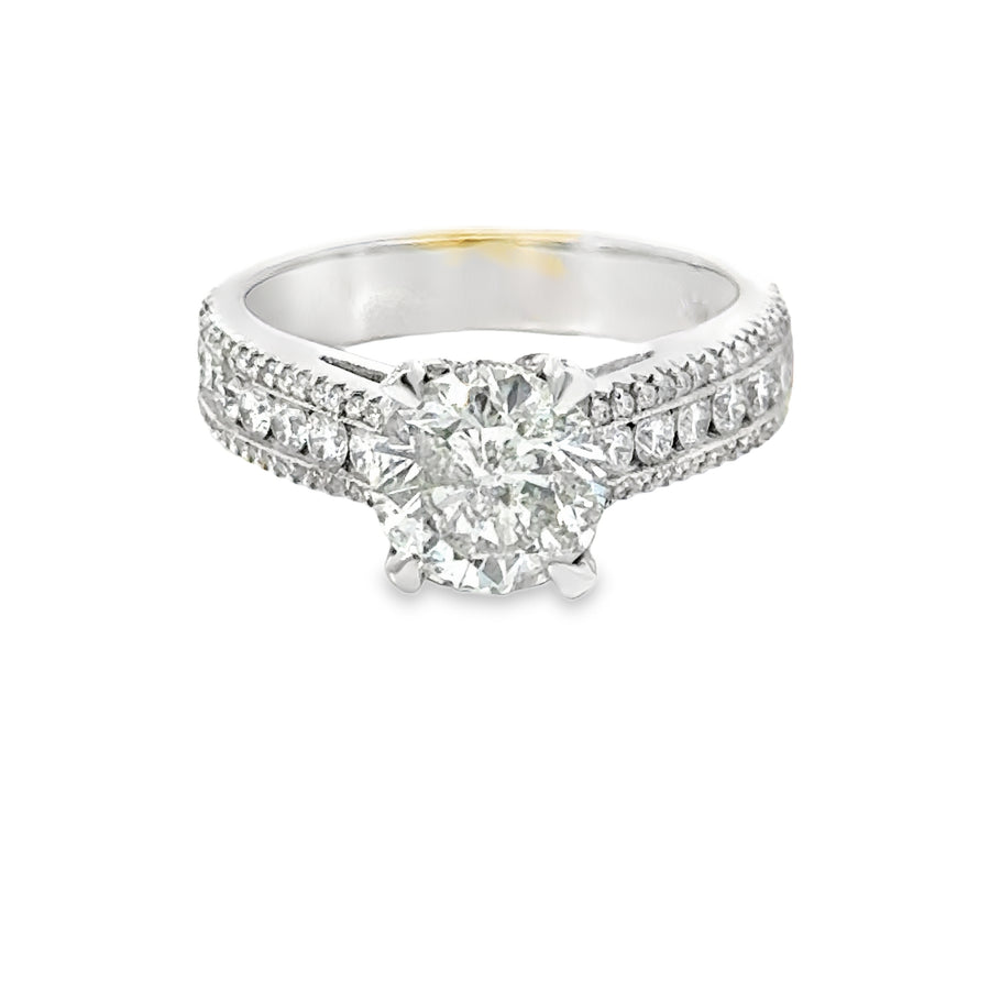 18kt White Gold Natural Round Diamond Engagement Ring (2.64ct)