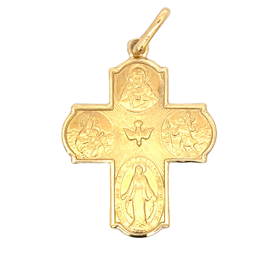 18K Yellow Gold Four-Way Cross (3.11g)