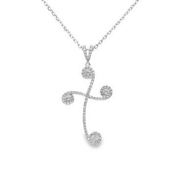 14kt White Gold Natural Diamond Cross Pendant (0.38ct)